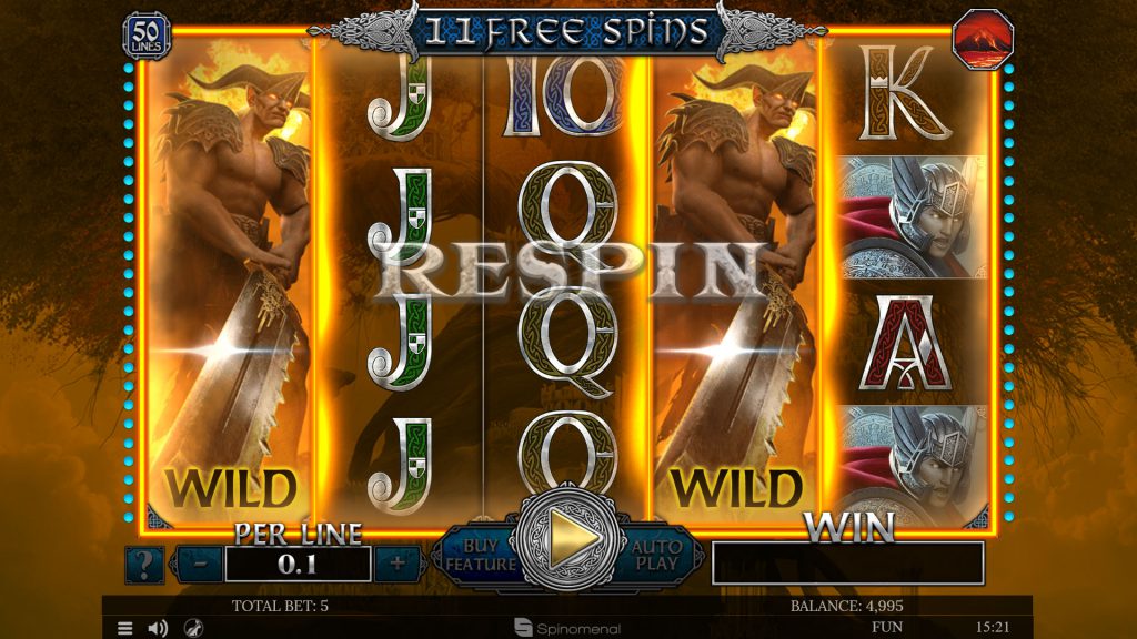 Free spins Muspelheim - Stacked wild re-spin